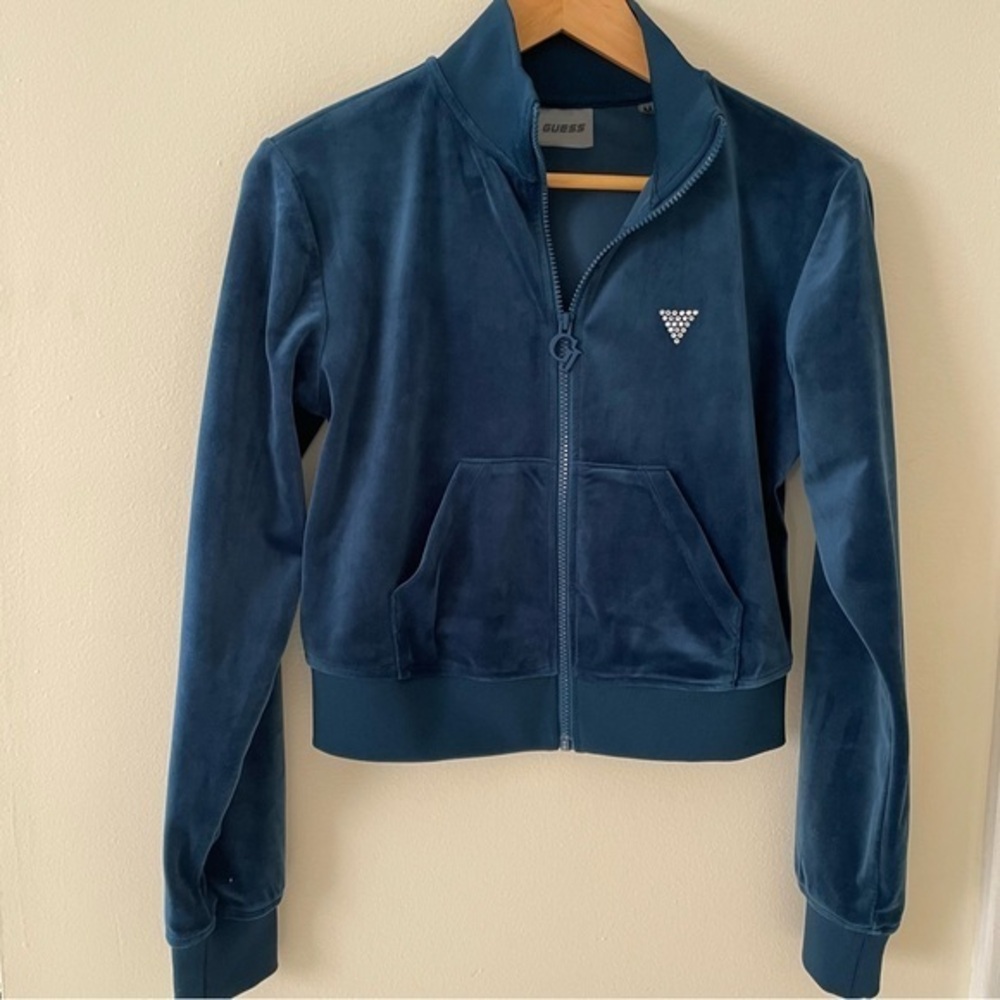 Guess Teal Velour Jacket